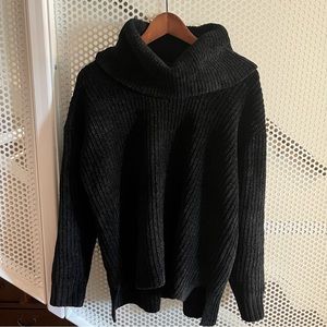 Joe Fresh Closed Cowl Neck Chunky Knit Sweater Size Medium Black